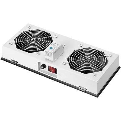 Imagen de Ventilador de techo DIGITUS para carcasa pared exterior, con protección IP54, 2x ventiladores, termostato, gris (RAL 7035)