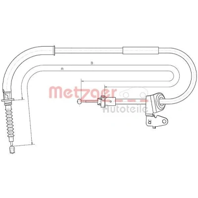 Imagen de METZGER 10.4306 Cable de Freno Mano Atrás derecha 1483/1334 COFLE