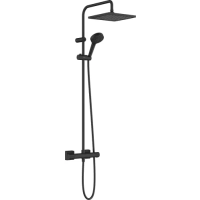 Imagen de hansgrohe Vernis Shape Sistema de ducha con termostato 240, 1 tipo chorro, negro mate, 26427670