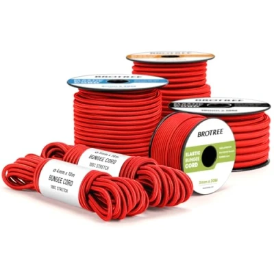 Imagen de Brotree Cuerda Elástica 3mm 30m de Goma para Lona Remolque Piscina Rojo