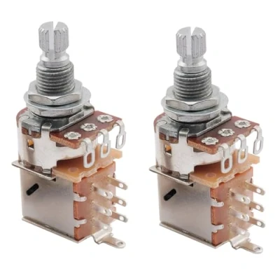 Imagen de Musiclily Métrico 500K Potenciómetros Push Pull Audio Split Shat Poti para Guitarra Eléctrica Bajo (2 piezas)