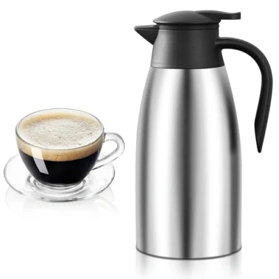 Imagen de 2 Litros Jarra Termica, Termo, Cafe, Hervidores Al Vacío Aislados, Se Mantiene Caliente Durante 24 Horas Para Hervidores, Teteras Y Cafeteras Mantener Bebidas Calientes