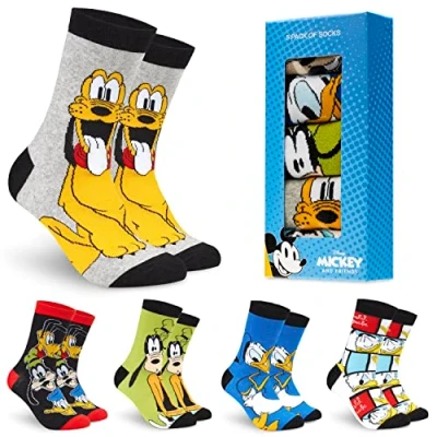 Imagen de Disney Calcetines de Media Pantorrilla Hombre, Pack 5 Divertidos con Dibujos, Regalos Frikis para Hombres (Multicolor Goofy)