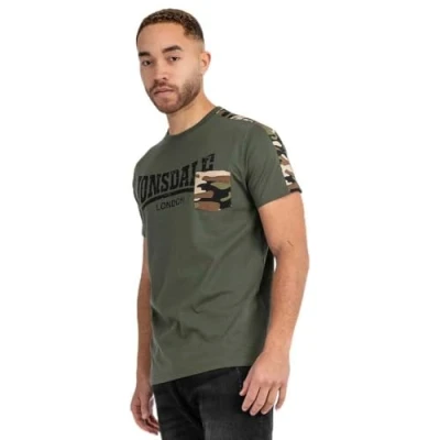 Imagen de Lonsdale Normale Passform Huxter Camiseta estampada, Hombre, Talla: XXL, Olive black