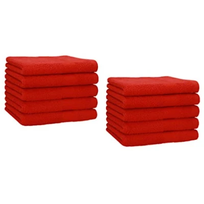 Imagen de Betz Set de 10 Toallas Premium para Invitados Juego faciales Mano 30 x 50cm Rojo
