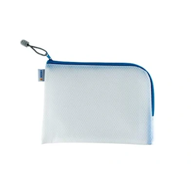 Imagen de HERMA 20009 Bolso de tocador con cremallera A5, transparente (26 x 20 cm) estuche pequeño viaje para cosméticos, líquidos, maquillaje, cepillo dientes, neceser en azul