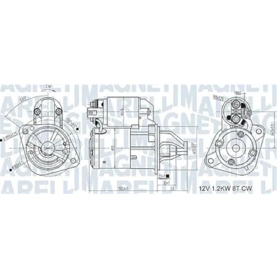 Imagen de MAGNETI MARELLI 063721465010 Motor de arranque 12 1,1 8 KIA: cee‘d I Hatchback, II Venga, HYUNDAI: i40 Berlina