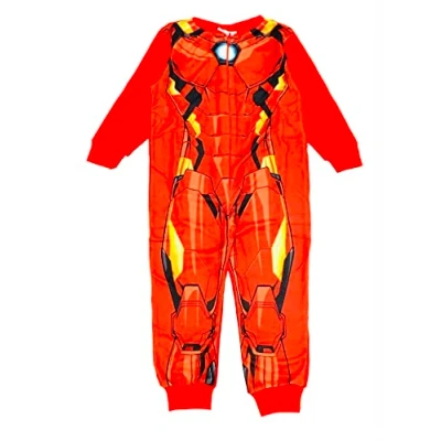 Imagen de Marvel Iron Man Pijama todo en uno de forro polar para niños, diseño los Vengadores, color rojo Ironman, 2 6 años, rosso, 3 Years