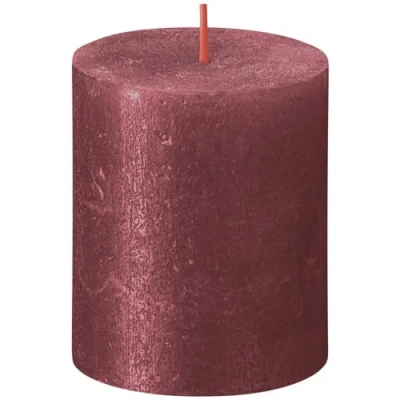 Imagen de Velas de pilar rústicas, color rojo brillante