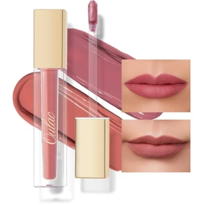 Imagen de Oulac Pintalabios Mate Líquido Larga Duración Labios, Muy Pigmentadas, Cobertura Total Barra de Fórmula Cremosa, Sin Transferencia, Con Aceite Rosa,Vegano(M11+M12)