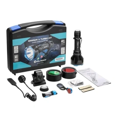 Imagen de OLIGHT Warrior X Turbo Kit LED Linterna Táctica Potente 1100 Lúmenes Brillante 2 Modos de Iluminación Cable Carga Magnético MCC3 3.6V Batería Incluida（Negro）