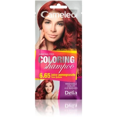 Imagen de Cameleo Champú colorante Juicy Pomegranate Refrescación rápida y sencilla de color &quot;Color en color&quot; Sin amoniaco ni oxidantes bolsa 40 ml