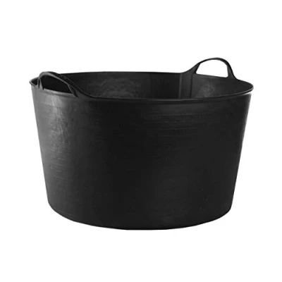 Imagen de Red HOG Contenedor Cubo Cesta Flexible Multifuncional, para Hogar, Establo, Jardín, Garaje, Animal, Construcción, Almacenamiento, Transporte, Lavado, Capacidad de Elevación Hasta 120kg, 55L Negro