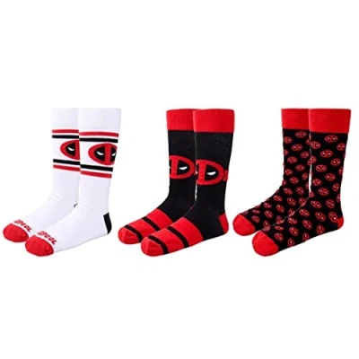 Imagen de CERDÁ LIFE&#039;S LITTLE MOMENTS Pack 3 Calcetines Algodón Mujer de Deadpool Licencia Oficial Marvel, Multicolor, Estándar Unisex Adulto