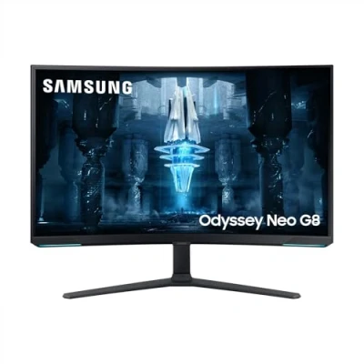 Imagen de Samsung Odyssey Neo G8 (S32BG850) Monitor Gaming Curvo (1000R) 32&quot;, 3840 x 2160 (Dual QHD), 32:9, Mini LED, HDR2000, VA, 240 Hz, 1 ms, FreeSync Pro, G Sync, HDMI, USB, Display Port, Entrada de Audio