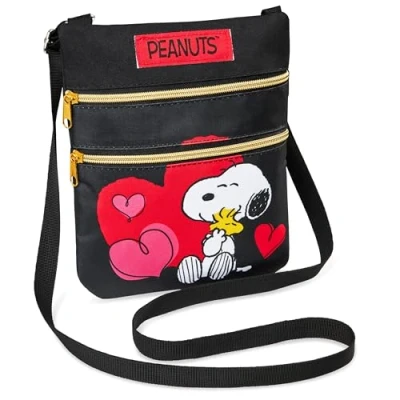 Imagen de Peanuts Snoopy Bolsos Bandolera Mujer y Adolescente, Pequeña Bolsa con Correa Ajustable