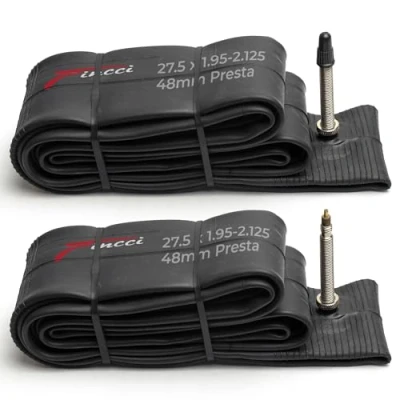 Imagen de Fincci Par 27,5 x 1,95 2,125 Pulgadas 48mm Cámara de Aire Presta Válvula Interior para Carretera MTB Montaña Hibrida Bici Bicicleta (Paquete 2)