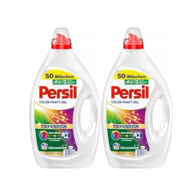 Imagen de Persil Gel Kraft color 100 WL (2 x 50 lavados), detergente líquido con tecnología de limpieza profunda, para un lavado puro y frescura higiénica la máquina, eficaz a partir