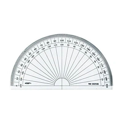 Imagen de Graphoplex GX212G Transportador de ángulos (semicircunferencia), transparente