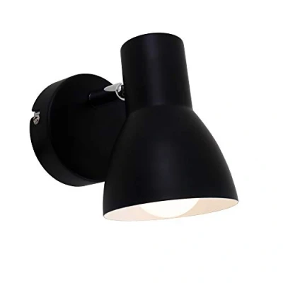 Imagen de BRILONER Leuchten 2860 015, Luz de Pared, Foco Giratorio, 1x E14, máx. 25 vatios, Retro, 80x130 mm (Diámetro x Longitud Delantera), negro, reflector interior blanco