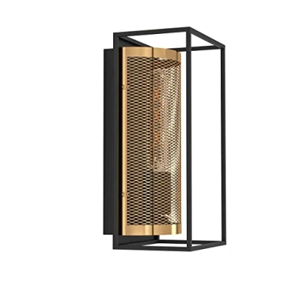 Imagen de EGLO Aplique de pared Nohales, altura 32 cm, color negro/latón