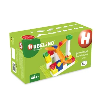 Imagen de Hubelino Extensión basculante #420411 (46 piezas) para pista de bolas, compatible con grandes bloques construcción otros fabricantes, fabricado en Alemania