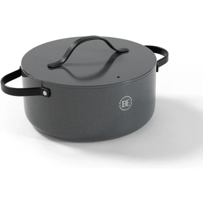 Imagen de BE Living Casserole with Lid Ø 28 cm . Ceramic non stick coating Suitable for all heat sources Grey Cooktops PFAS free