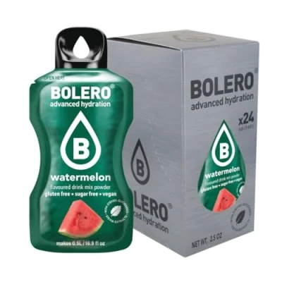 Imagen de Bolero Drink 24 bolsitas de 3 g fruta preparada en polvo soluble para bebida fresca agua, 72 gramos endulzado con stevia (Watermelon)