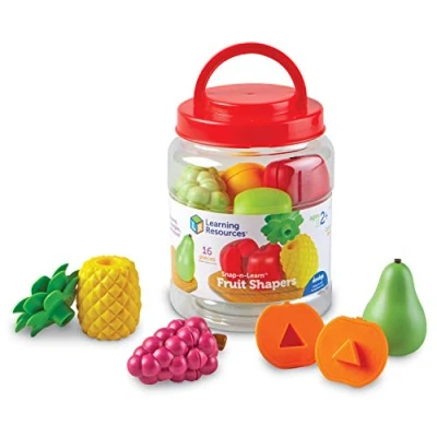 Imagen de Learning Resources Frutas y formas de Snap n Learn , juguete para practicar la motricidad fina, niños 2+ años edad