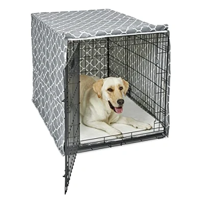 Imagen de New World modelo BCVR 42GYT Funda para jaula de perro con protección textil teflón, todas las jaulas y MidWest Homes for Pets 106,68 cm, diseño en color gris claro