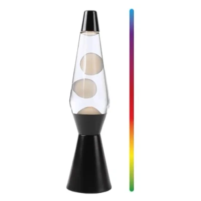 Imagen de I TOTAL Lámpara DE lava LED con calentador cera, sin bombilla (BASE NEGRA CAMBIA COLOR 36CM)