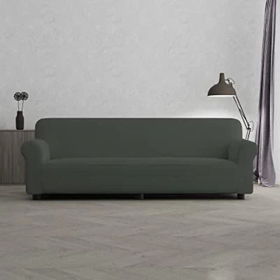 Imagen de Italian Bed Linen Funda Cubre Sofá “Più Bello, Gris Oscuro, 4 PLAZAS