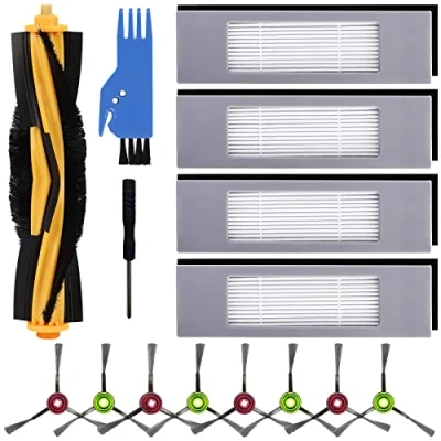 Imagen de 19 Paquete Accesorios Piezas de Repuesto para Ecovacs DEEBOT OZMO 950 920 T8,T8+,T8 AIVI,T9,T9+,N8,N8+,N8 Pro,N8 Pro+ Aspiradora Robótica Recambios con Cepillo Principal,4 Filtro,8 cepillos Laterales
