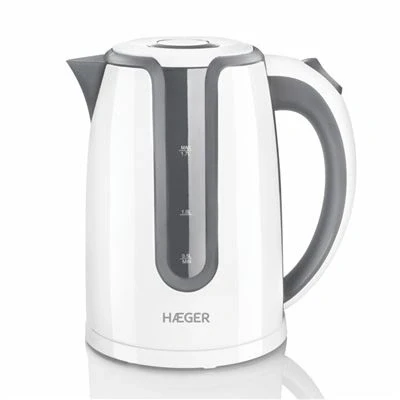 Imagen de HAEGER HOT GREY Hervidor electrico con 2200W de potencia, capacidad 1,7L base giratoria 360º, resistencia oculta en INOX, protección contra ebullición seco, apagado automático