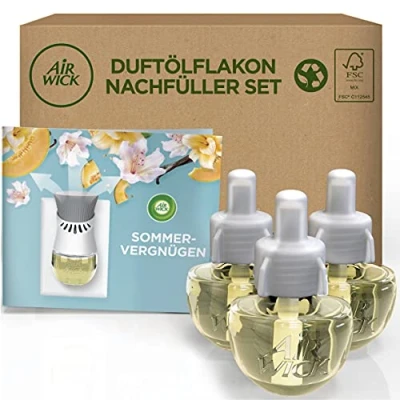 Imagen de Air Wick Frasco de aceite aromático Juego recarga placer veraniego Life Scents Fragancia flores frescas, melón y vainilla 3 aceites aromáticos 19 ml