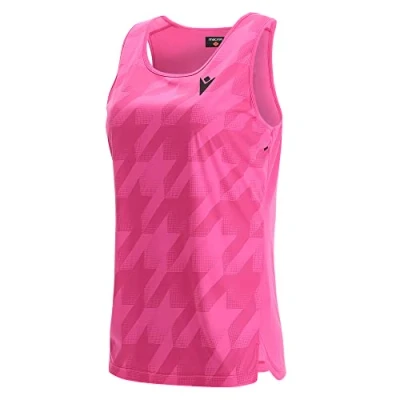 Imagen de Macron Padel Start CB Lucia Singlet Woman Neon Pink Printed Canotta da gioco, Mujer, Rosa, XS