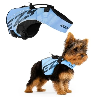 Imagen de EZYDOG X2 Boost Chaleco Salvavidas Canotaje, Apto para Perros, Tabla de Remo, flotabilidad Superior, Mango Rescate, (pequeño, Azul)