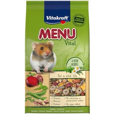 Imagen de Vitakraft Menú Premium Vital para Hámsters con Mezcla de Semillas, Frutos Secos y Vegetales, Alimento Principal 1 kg