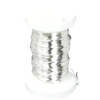 Imagen de GLOREX Alambre Plateado 0,6 mm, 15 m Núcleo de Cobre bañada, Alambre, Plata, 9 X 8.69 3.2 Cm