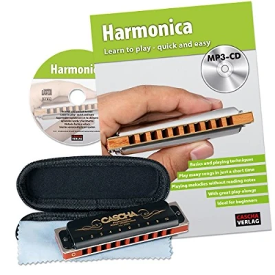 Imagen de Cascha HH 1610 en Set armónica de blues profesional con manual inglés