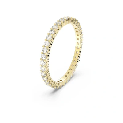 Imagen de Swarovski Anillo para Mujer, Cristales Blancos con PVD Dorado, talla 60, de la Colección Vittore