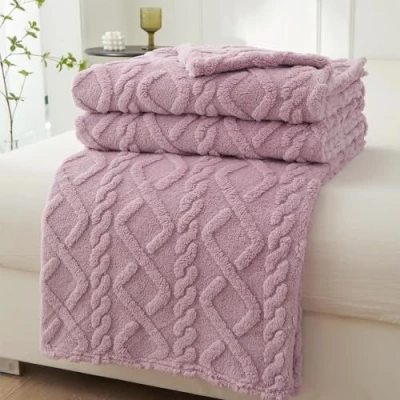 Imagen de Mezzar Manta Sofa, Plaid Mantas Sofa Verano para Cama Suave y Peluda de Doble Cara Niños Adultos, Flannel Blanket Toda Estación (Morado, 200 * 230CM)