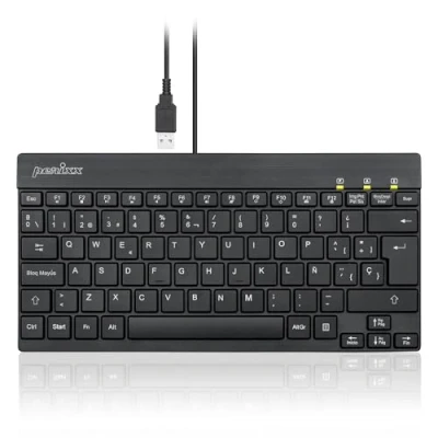 Imagen de Perixx PERIBOARD 426 Mini Teclado de Perfil bajo con Cable USB, Negro, Layout Español