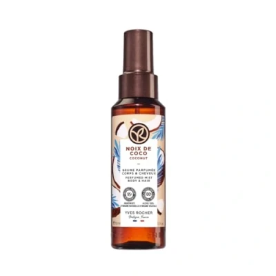 Imagen de Yves Rocher Bruma Corporal Perfumada BAIN DE NATURE Sensualidad Satinada para Cuerpo y Cabello 96% Ingredientes Naturales Vegana Botella Reciclada 100 ml (Coco)