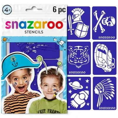 Imagen de Snazaroo Set de 6 plantillas pintura facial, aventuras