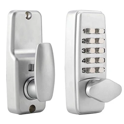 Imagen de Cerradura de Puerta Entrada Sin Llave Código Digital Mecánica Teclado Combinación Palanca Zinc Puertas Manija Seguridad Contraseña Para Exteriores Exteriore