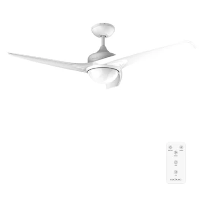 Imagen de Cecotec Ventilador de Techo con Mando a Distancia, Temporizador y Luz LED EnergySilence Aero 550. 60 W, 132 cm Diámetro, 3 Aspas, Velocidades, Función Invierno, Diseño en blanco