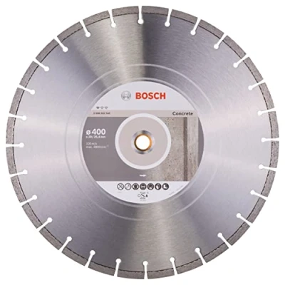Imagen de Bosch Professional 1 x Disco Tronzador de Diamante Standard for Concrete, para Hormigón, Hormigón Poroso, Ø 400 20/25.40 3.2 10 mm, Accesorios Sierras Mesa, a Gasolina