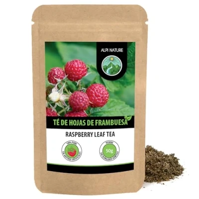 Imagen de té de hojas frambuesa (50g), cortadas, suavemente secadas, 100% puras y naturales para la preparación té, hierbas