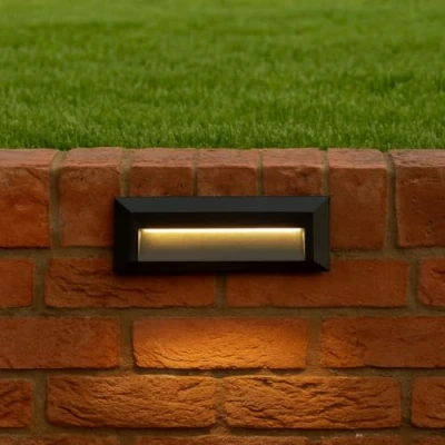 Imagen de CGC Lighting Iluminación de pared exterior, gris, LED 4000K, 380 lúmenes, moderno IP65, montaje empotrado